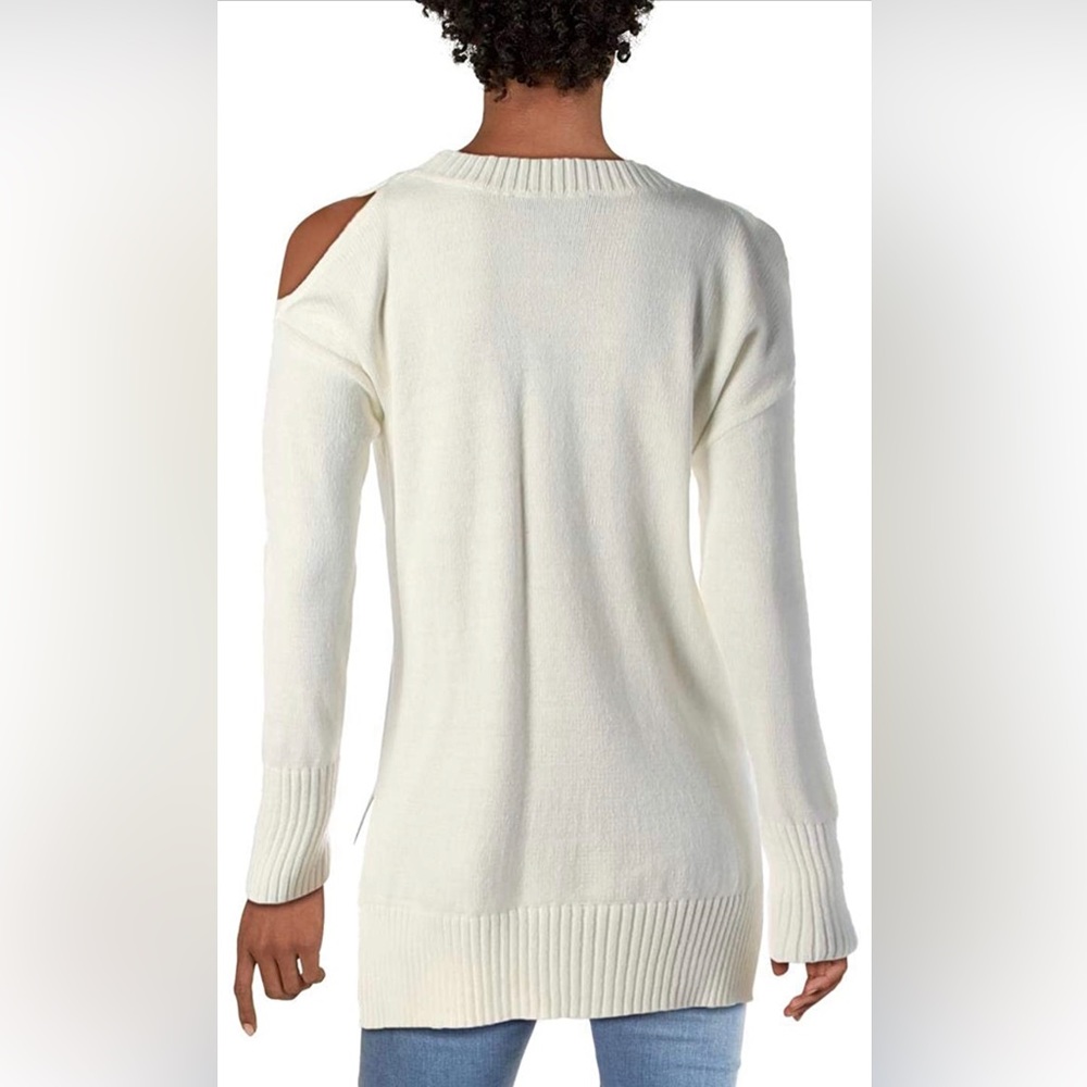 BCBGMAXAZRIA off white cold shoulder sweater size small NWT - Picture 3 of 10